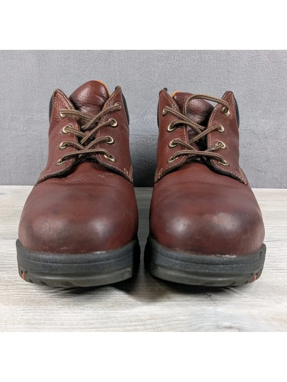 Timberland PRO Mens 13M Brown Steel Toe Work Boots Leather Safety EH Slip Resist